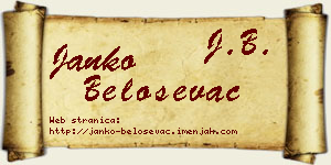 Janko Beloševac vizit kartica